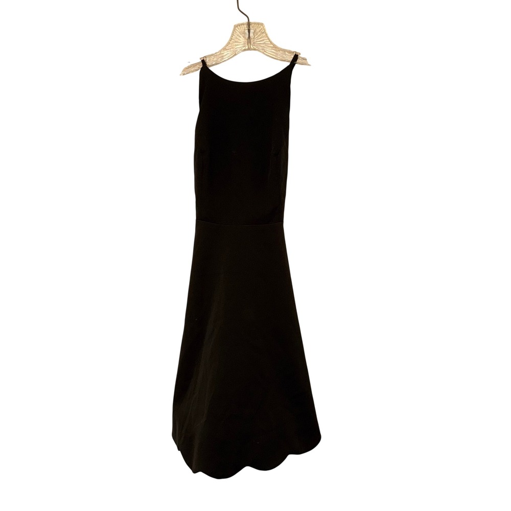 Lulus Scalloped Hem Halter Mini Dress Womens XS Black Polyester Blend